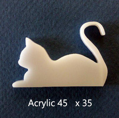Flat cat White Acrylic Acrylic(brooch pack of 4)( Earrings pack